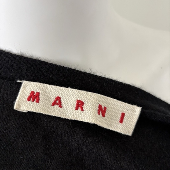 Marni Cardigan Black Long Sleeve Print Jewel Casmere / Silk Sz 40 Authentic❤️ - Picture 4 of 8